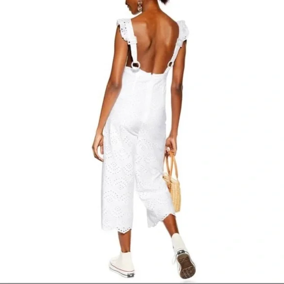 Topshop Pants Jumpsuits Topshop Embroidered Ruffle Jumpsuit